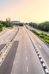 Road and roundabout birdview indicating good transportation