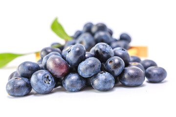 Fresh blueberries on a white background