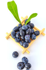 Fresh blueberries on a white background