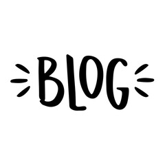  Blog. Modern Hand Lettering Word for Blog. Vector.