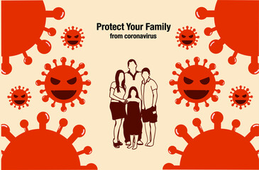 Coronavirus background with 