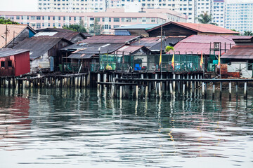 Lee Clan Jetty view during sunrise in George Town Penang