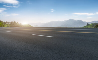 Fototapeta premium Road surface and outdoor natural landscape