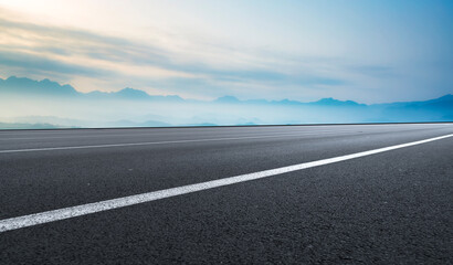 Road surface and outdoor natural landscape