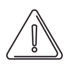 alert icon, warning attention danger exclamation mark precaution, line style design