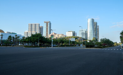 Urban road and urban architectural landscape