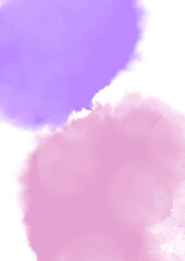 purple and pink watercolor on white background