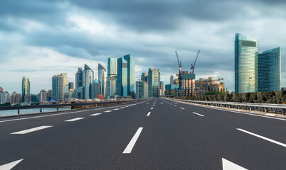 Urban road and urban architectural landscape