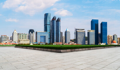Urban road and urban architectural landscape