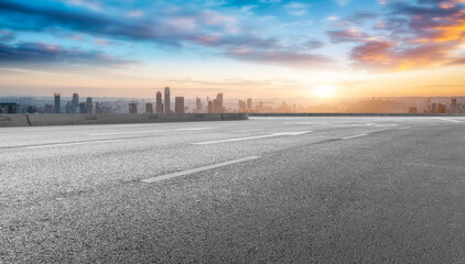 Urban road and urban architectural landscape