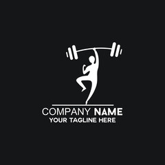 Obraz premium the silhouette of the weightlifting logo