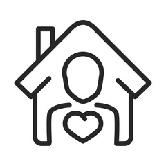 Obraz premium donation charity volunteer help social person house love line style icon