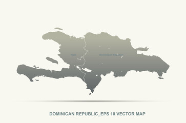 dominican republic map. vector map of dominican republic in caribbean.