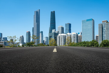 Urban road and urban architectural landscape