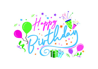 Happy Birthday typography vector design for greeting cards and poster