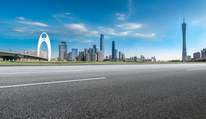 Urban road and urban architectural landscape