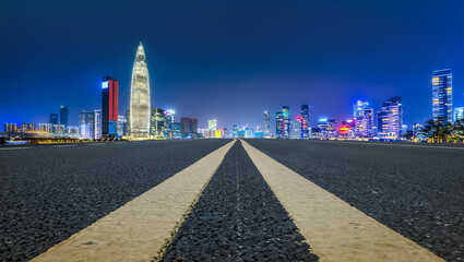 Urban road and urban architectural landscape