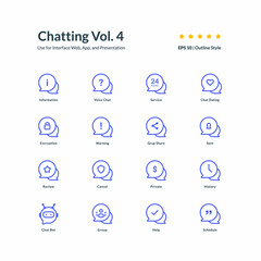 chat icon set part 4 graphic design vector illustration