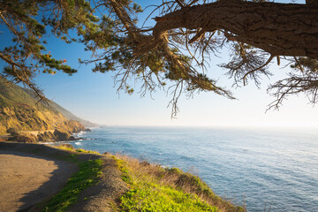 Big Sur, California Coastline. Scenic landscape. Famous California State Rout 1, Monterey County