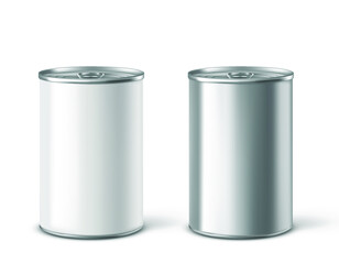 Tin can mockup. Vector illustration