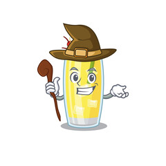 Pina colada cocktail funny but sneaky witch cartoon character design