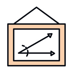 math education school science board with angle line and fill style icon