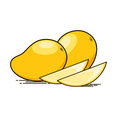mango vector illustration with mango pieces