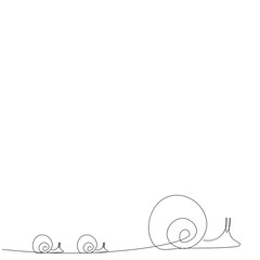 Snail line drawing vector illustration