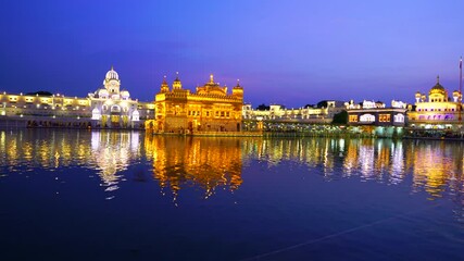 The Golden Temple, Sikh temple in the Indian town of Amritsar. In India it is called Harmandir Sahib and it is close to the Pakistan border. Punjab State, India, Asia