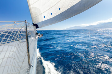 Yacht, Sail boat - Sailing with fresh speed wind