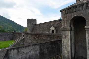 Banda Neira Islands, Banda Sea, Maluku, Indonesia. Fort Belgica and Fort Holanda.