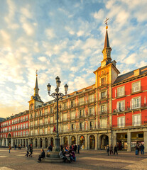 Plaza Mayor during a winter sunset