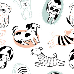Childish background with pets.