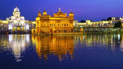 The Golden Temple, Sikh temple in the Indian town of Amritsar. In India it is called Harmandir Sahib and it is close to the Pakistan border. Punjab State, India, Asia