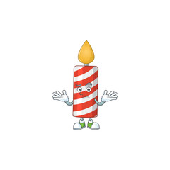 A cartoon image of candle in smirking face