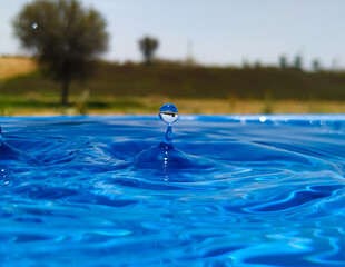 water splash in blue