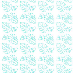 Blue monstera leaf pattern