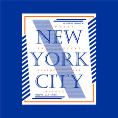 new york city graphic typography vector illustration denim street style modern vintage good for t shirt print design