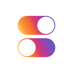 Switch toggle icon isolated on white background. Slider button symbol modern, simple, vector, icon for website design, mobile app, ui. Vector Illustration