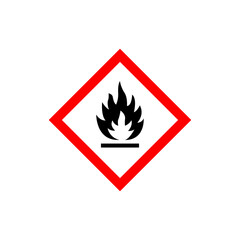 Fire warning sign isolated on white background. Flammable symbol modern, simple, vector, icon for website design, mobile app, ui. Vector Illustration
