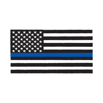 American flag with blue strip icon. US police symbol modern, simple, vector, icon for website design, mobile app, ui. Vector Illustration