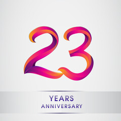 23rd Years anniversary celebration logotype colorful design, Birthday logo on white background