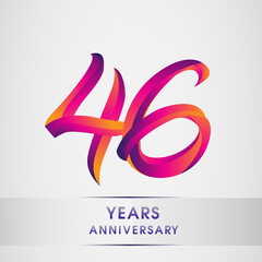 46th Years anniversary celebration logotype colorful design, Birthday logo on white background