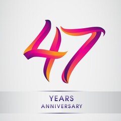 Obraz premium 47th Years anniversary celebration logotype colorful design, Birthday logo on white background