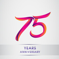 75th Years anniversary celebration logotype colorful design, Birthday logo on white background
