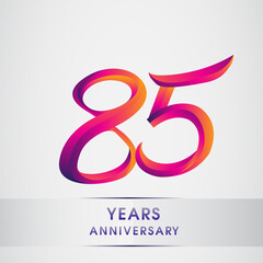 Fototapeta premium 85th Years anniversary celebration logotype colorful design, Birthday logo on white background