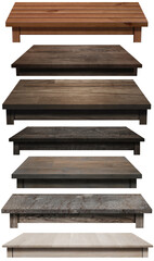 set of wooden table top and shelf