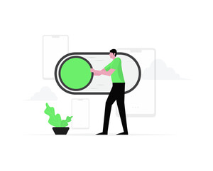 Vector illustration design of on-off button concept