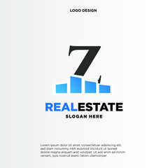Z Initial logo concept with building template vector.