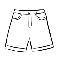 Summer shorts in doodle style. Hand drawn vector illustration for greeting cards, posters, stickers and fashion design.
